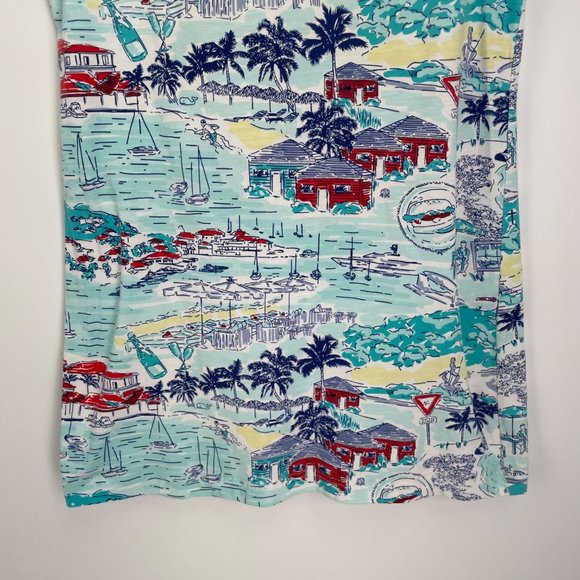 Vineyard Vines Blue Multi-Color Printed Short Sleeve T-Shirt Dress XX-Small XXS - Picture 3 of 6